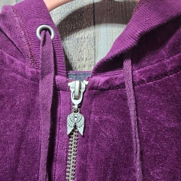 Victoria's Secret Y2K Purple Velour Jacket Hoodie - Picture 2 of 5
